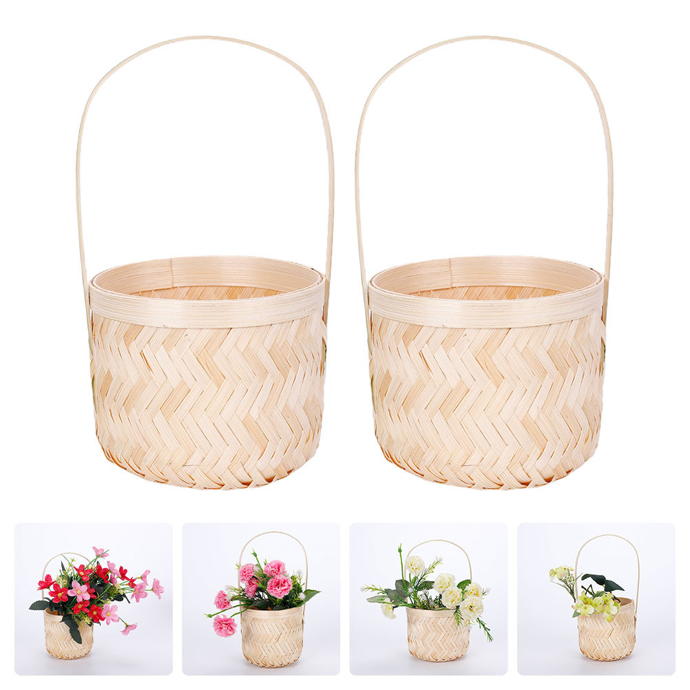 Sustainable Living Gifts - سلتان زهور زخرفيتان مصنوعتان من الخيزران