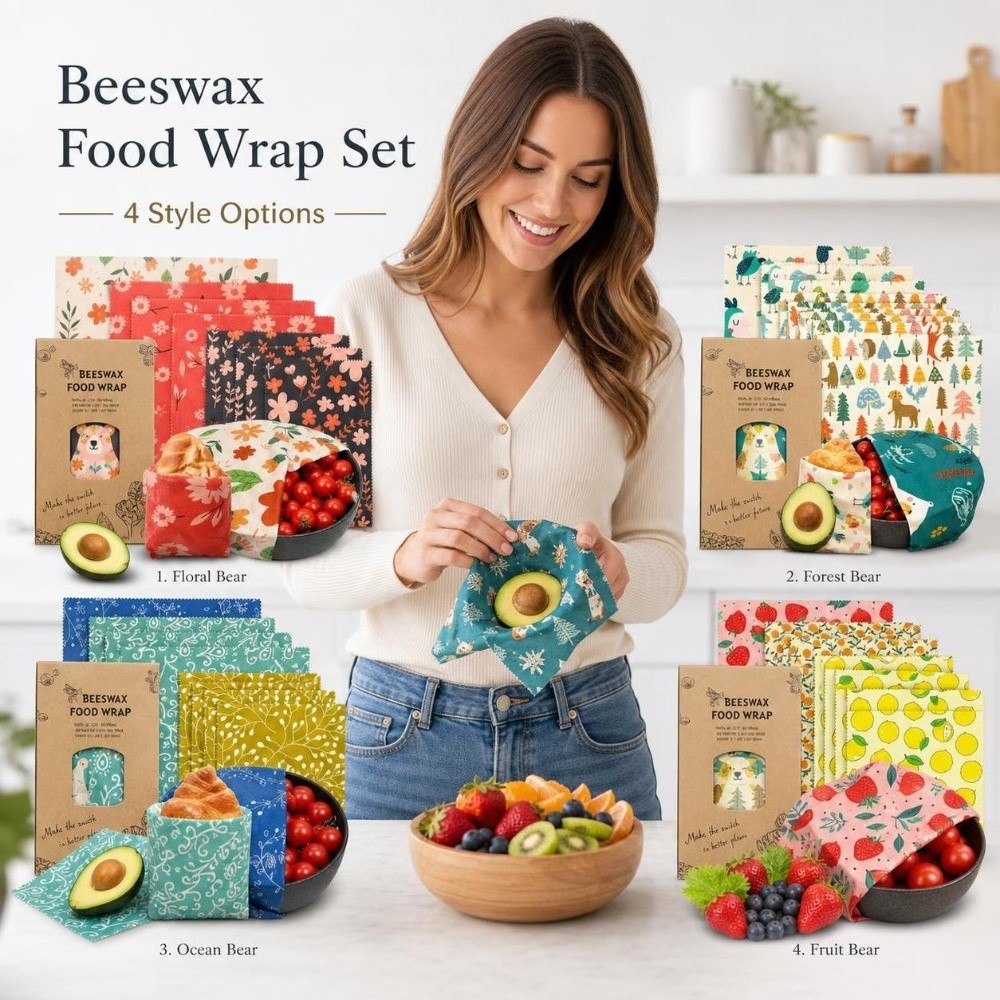 Beeswax Food Cover - 9 قطع من أغطية الطعام المصنوعة